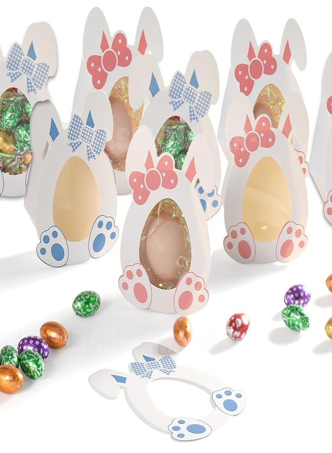 بيسماهير علب حلوى بيض عيد الفصح من BASEMMAHER، 10 قطع، كرتون على شكل أرنب بنافذة، علب تخزين ورقية لعيد الربيع، أكياس لحفظ الشوكولاتة والبسكويت والحلويات، لوازم حفلات الربيع - Image 3